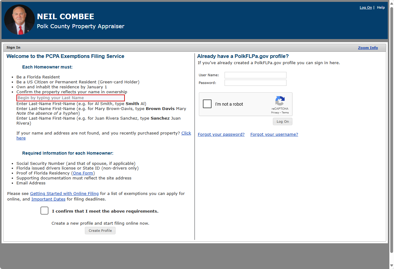 Website Sign In Page